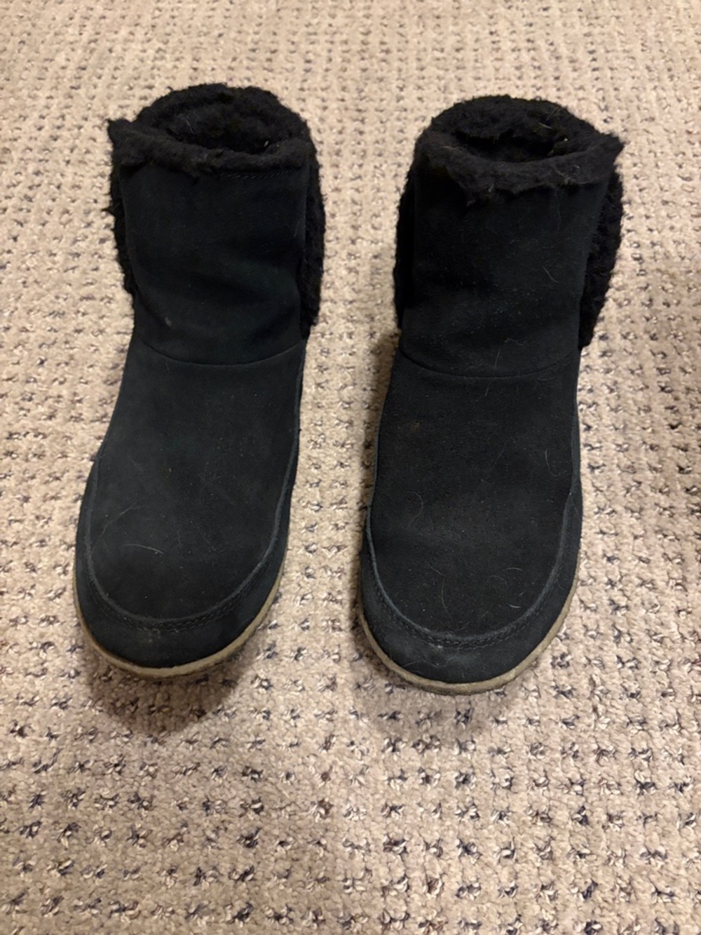 Sorel Black Suede Shearling-Lined Ankle Boot